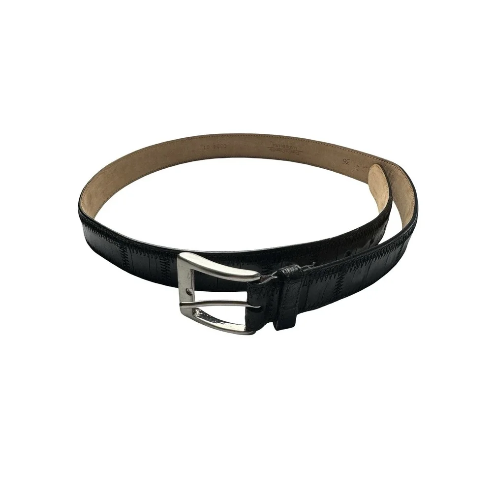 Bespoke Black Genuine Crocodile 1.25 Inch Width Mens Belt Size 36 NWOT USA